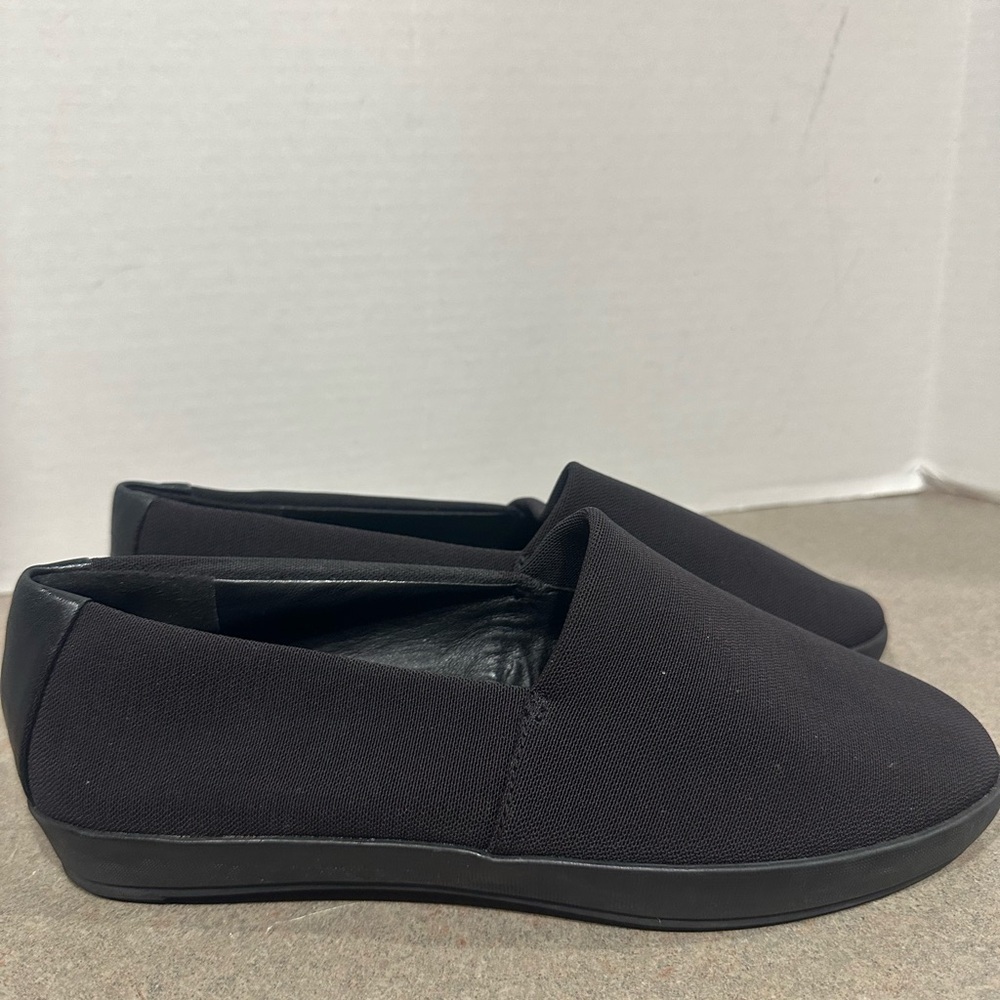 Eileen Fisher Demi Black Stretch Knit And Leather Loafers 6 1/2